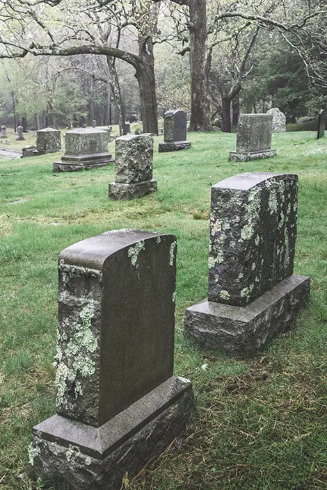 Image of cemetery headstones